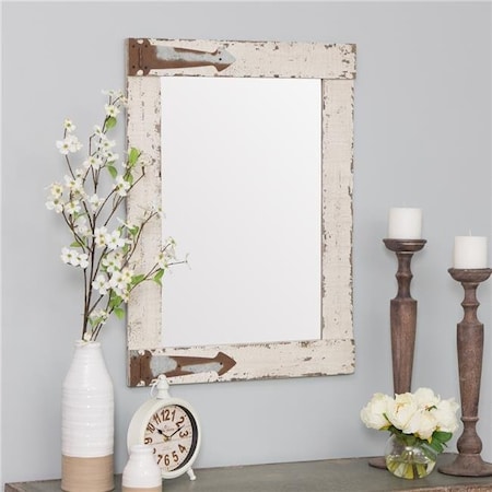 Aspire Home Accents Aspire Home Accents 6152 Serenad Farmhouse Wall Mirror; White 6152